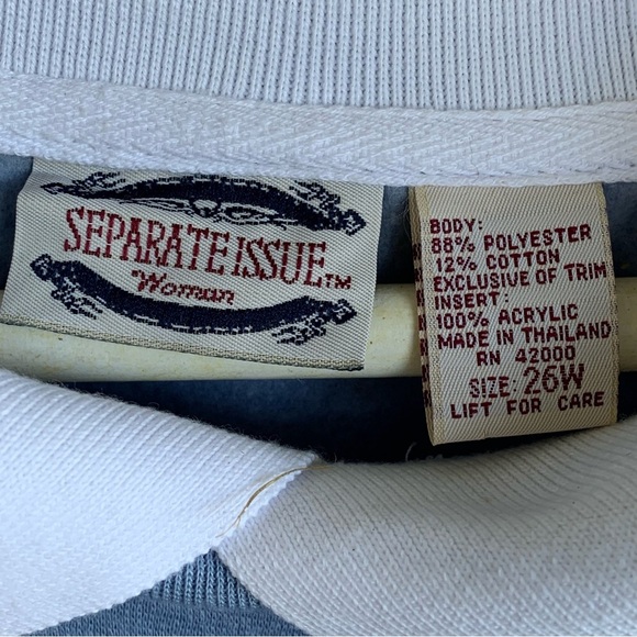 Vintage Kitty Cat Collared Sweatshirt Women’s Size 26W 90s Sweater XXL - Picture 5 of 7